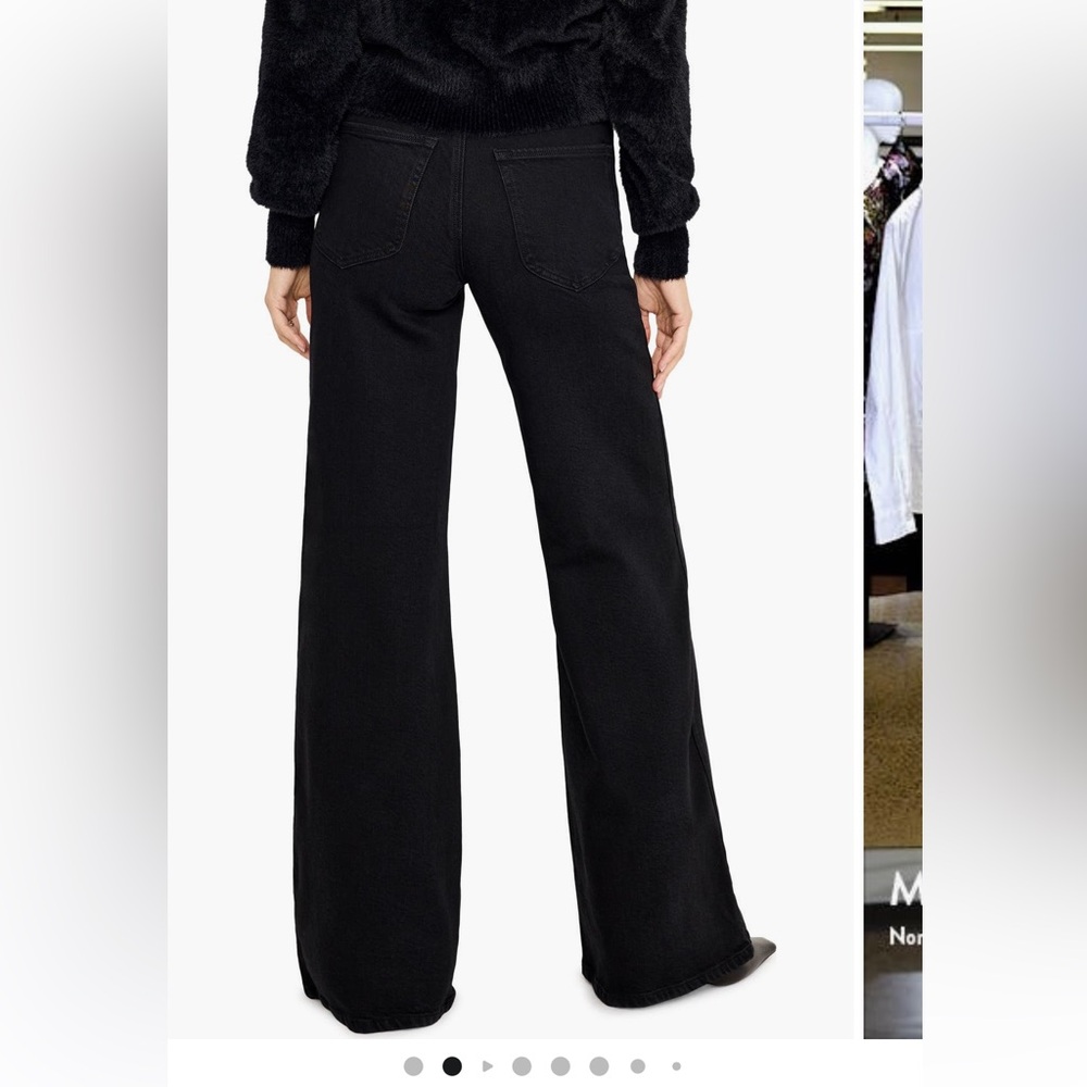 Good American Soft tech good waist Black Wide-Leg High-Waist Palazzo jeans - Picture 10 of 14